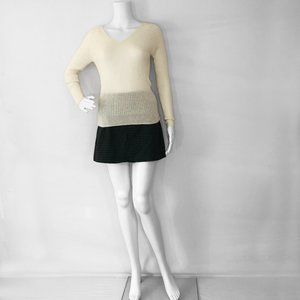 Reiss Eloise V-Neck Cream Knit Sweater